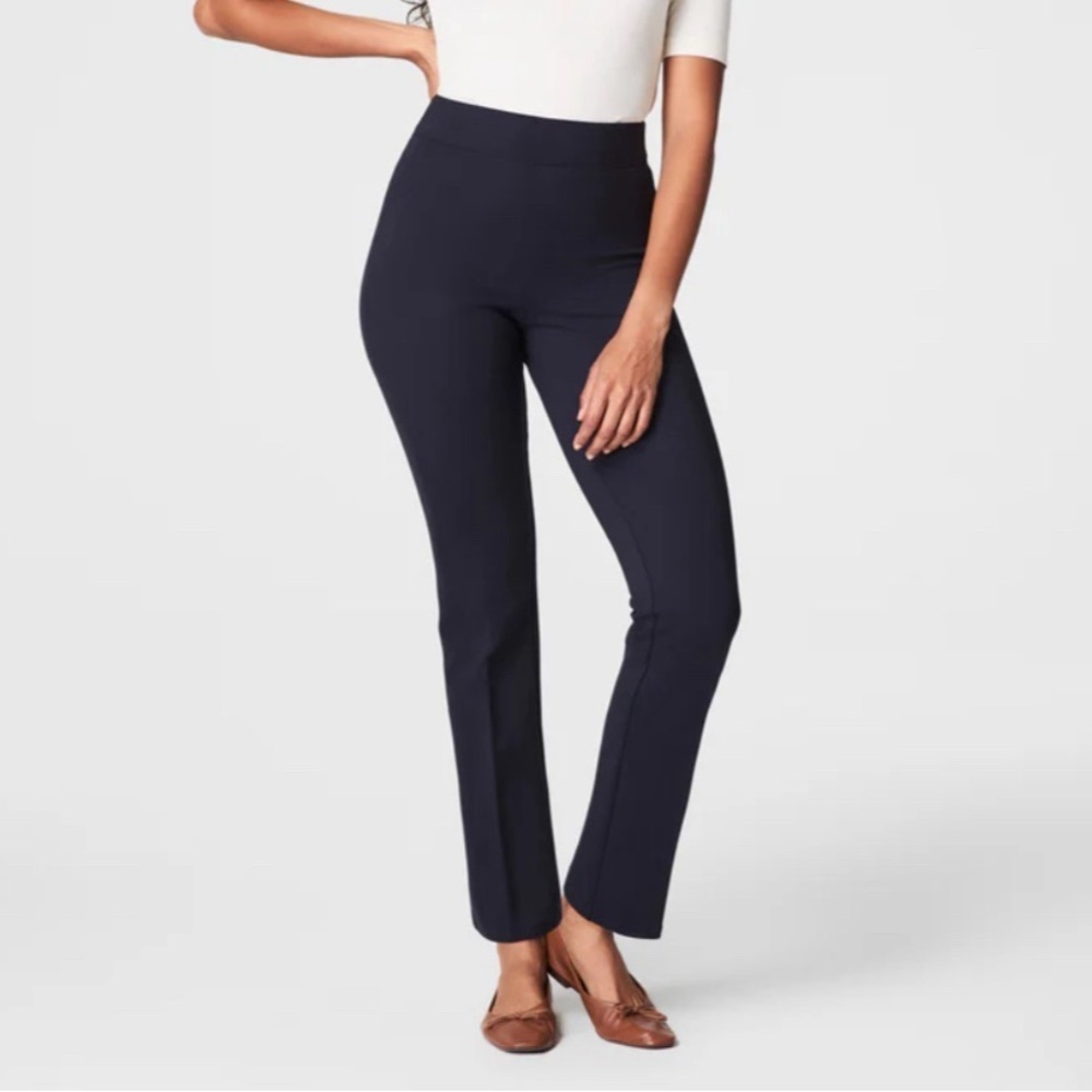 NWT Spanx The Perfect Pant Slim Straight Ponte Knit In Black Size 2XLT 20254T